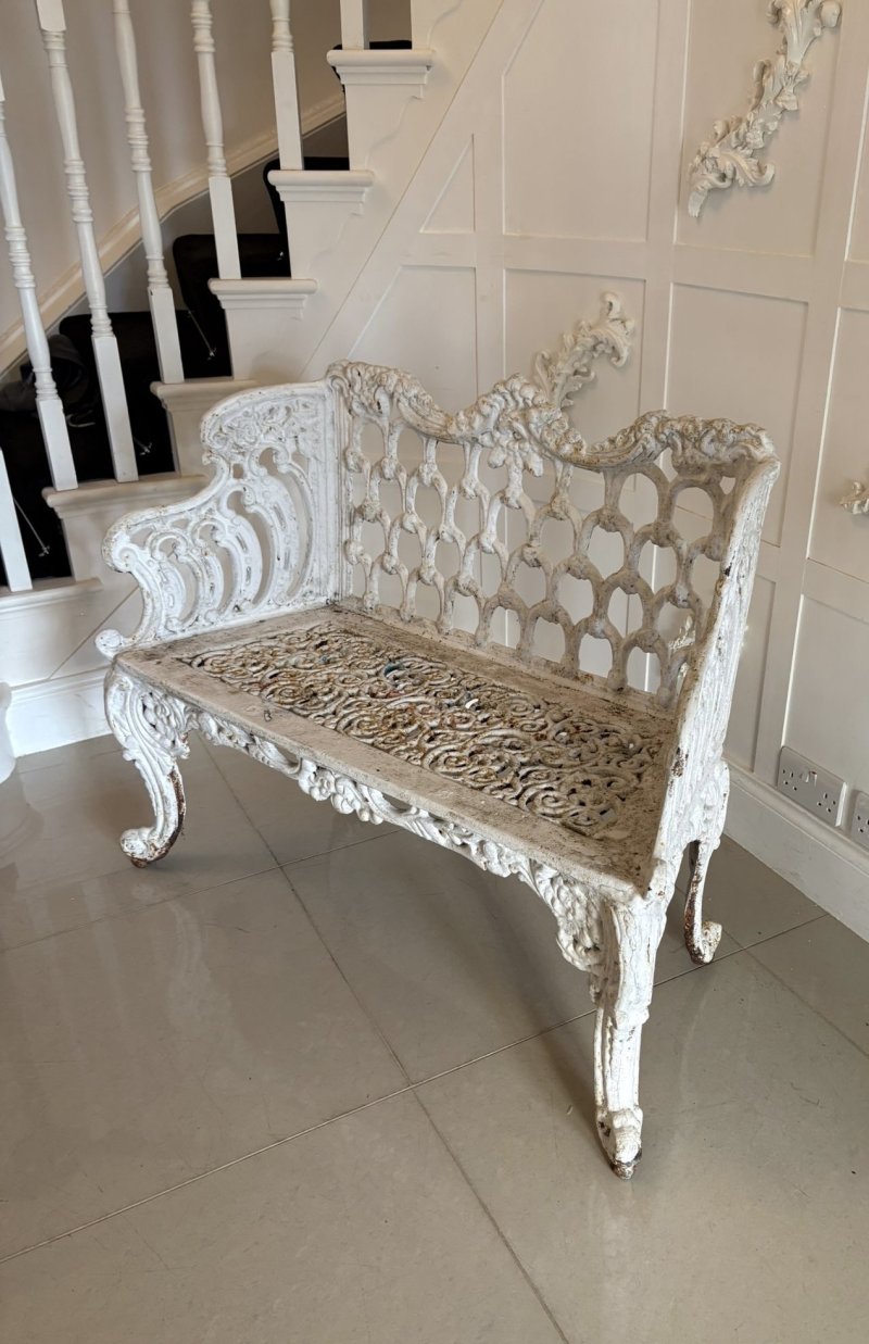 Superb Quality Antique Early Victorian Ornate Cast Iron Garden Seat - Image 3